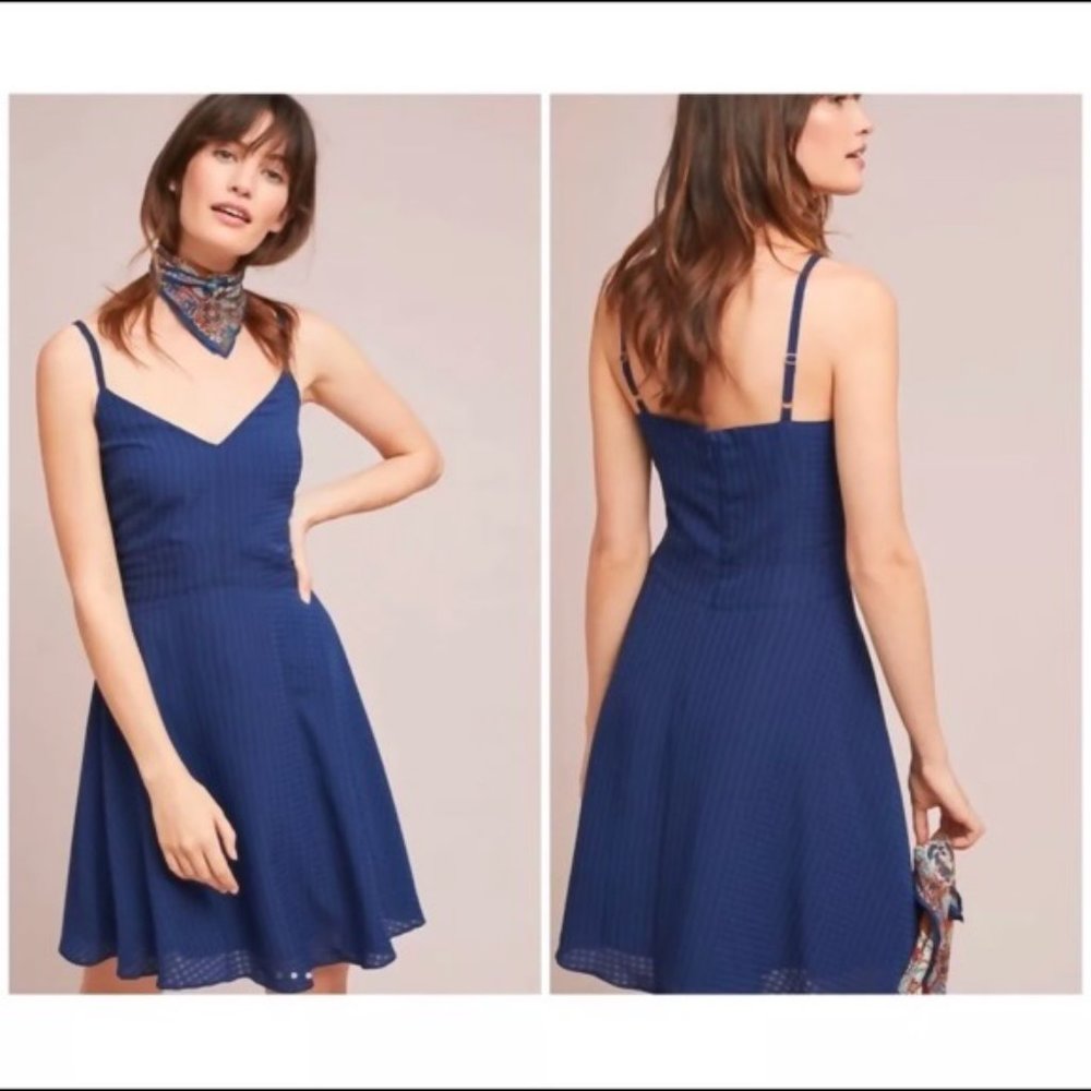 NWT Anthropologie LARKE Isobel Blue Gingham Dress